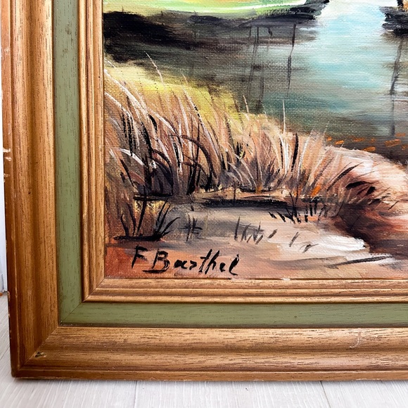 Vintage signed oil painting landscape - Picture 5 of 10